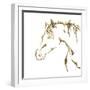 Gilded Cowpony On White-Chris Paschke-Framed Art Print