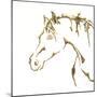 Gilded Cowpony On White-Chris Paschke-Mounted Art Print