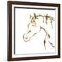 Gilded Cowpony On White-Chris Paschke-Framed Art Print