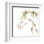 Gilded Cowpony On White-Chris Paschke-Framed Art Print