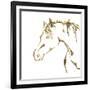 Gilded Cowpony On White-Chris Paschke-Framed Art Print