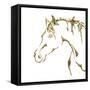 Gilded Cowpony On White-Chris Paschke-Framed Stretched Canvas