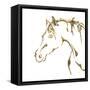 Gilded Cowpony On White-Chris Paschke-Framed Stretched Canvas