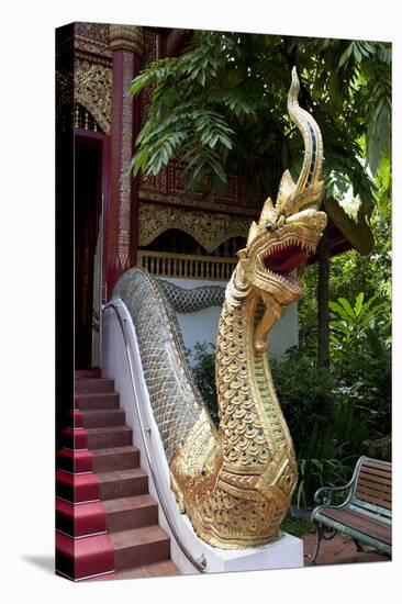 Gilded Dragon Outside Wat Phra Kaew Temple-Stuart Black-Stretched Canvas