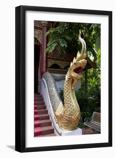 Gilded Dragon Outside Wat Phra Kaew Temple-Stuart Black-Framed Photographic Print