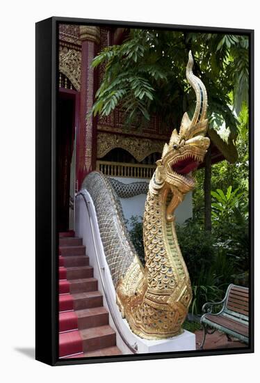 Gilded Dragon Outside Wat Phra Kaew Temple-Stuart Black-Framed Stretched Canvas