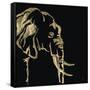 Gilded Elephant on Black-Chris Paschke-Framed Stretched Canvas