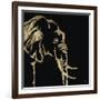 Gilded Elephant on Black-Chris Paschke-Framed Art Print