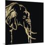 Gilded Elephant on Black-Chris Paschke-Mounted Art Print