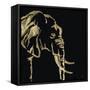 Gilded Elephant on Black-Chris Paschke-Framed Stretched Canvas