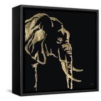 Gilded Elephant on Black-Chris Paschke-Framed Stretched Canvas
