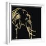 Gilded Elephant on Black-Chris Paschke-Framed Art Print