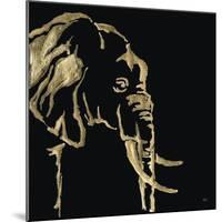 Gilded Elephant on Black-Chris Paschke-Mounted Art Print