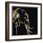 Gilded Elephant on Black-Chris Paschke-Framed Art Print