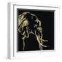 Gilded Elephant on Black-Chris Paschke-Framed Art Print