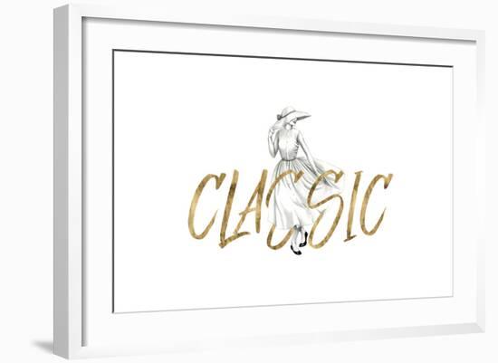 Gilded Fashion Figures II-Grace Popp-Framed Premium Giclee Print