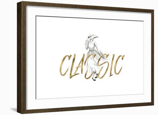 Gilded Fashion Figures II-Grace Popp-Framed Premium Giclee Print