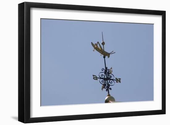 Gilded Grasshopper Weathervane on Faneuil Hall-null-Framed Photo