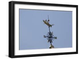 Gilded Grasshopper Weathervane on Faneuil Hall-null-Framed Photo