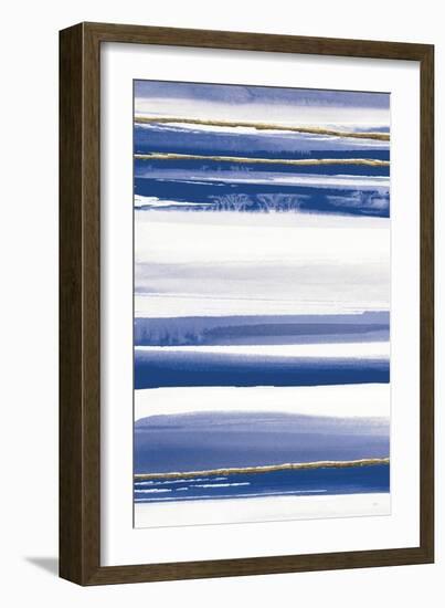 Gilded Grey III Indigo and White Crop-Chris Paschke-Framed Art Print