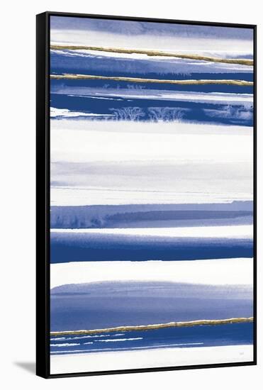 Gilded Grey III Indigo and White Crop-Chris Paschke-Framed Stretched Canvas