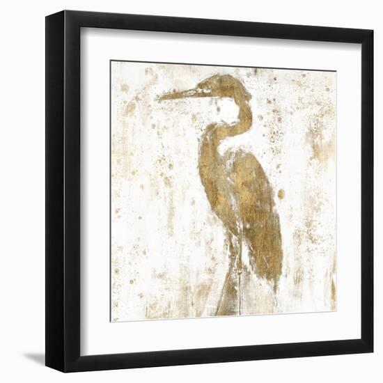 Gilded Heron II-Jennifer Goldberger-Framed Art Print