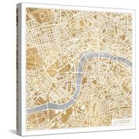 Gilded London Map-Laura Marshall-Stretched Canvas