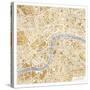 Gilded London Map-Laura Marshall-Stretched Canvas