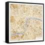 Gilded London Map-Laura Marshall-Framed Stretched Canvas