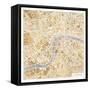 Gilded London Map-Laura Marshall-Framed Stretched Canvas