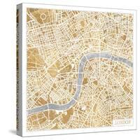 Gilded London Map-Laura Marshall-Stretched Canvas