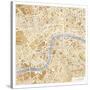 Gilded London Map-Laura Marshall-Stretched Canvas