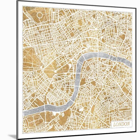 Gilded London Map-Laura Marshall-Mounted Art Print