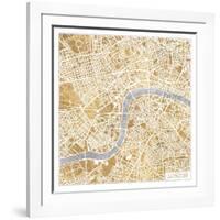 Gilded London Map-Laura Marshall-Framed Art Print