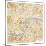 Gilded London Map-Laura Marshall-Mounted Art Print