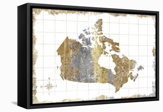 Gilded Map Canada-Wild Apple Portfolio-Framed Stretched Canvas