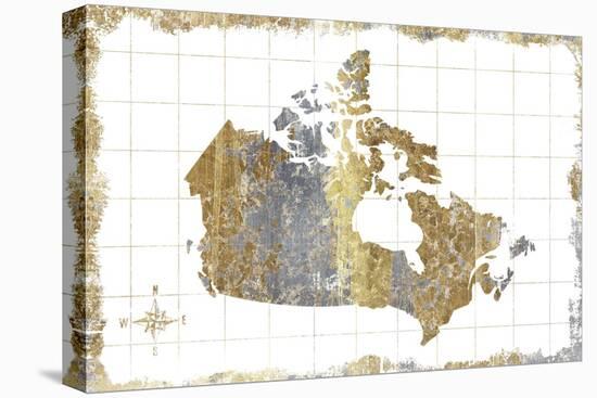 Gilded Map Canada-Wild Apple Portfolio-Stretched Canvas