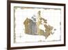 Gilded Map Canada-Wild Apple Portfolio-Framed Art Print