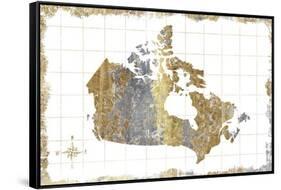 Gilded Map Canada-Wild Apple Portfolio-Framed Stretched Canvas