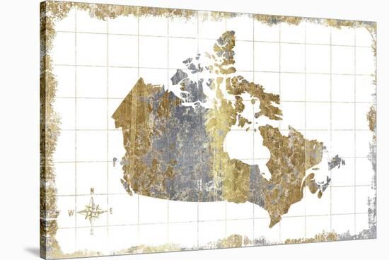 Gilded Map Canada-Wild Apple Portfolio-Stretched Canvas