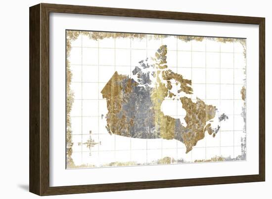 Gilded Map Canada-Wild Apple Portfolio-Framed Premium Giclee Print