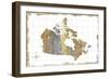 Gilded Map Canada-Wild Apple Portfolio-Framed Premium Giclee Print