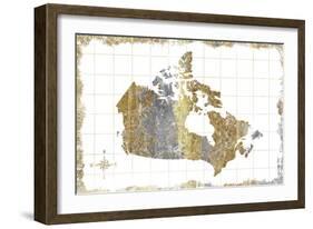 Gilded Map Canada-Wild Apple Portfolio-Framed Premium Giclee Print