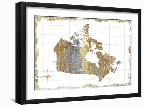 Gilded Map Canada-Wild Apple Portfolio-Framed Premium Giclee Print