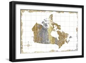 Gilded Map Canada-Wild Apple Portfolio-Framed Premium Giclee Print