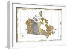 Gilded Map Canada-Wild Apple Portfolio-Framed Premium Giclee Print