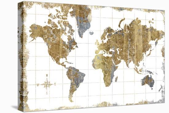 Gilded Map-Wild Apple Portfolio-Stretched Canvas