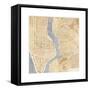 Gilded New York Map-Laura Marshall-Framed Stretched Canvas