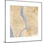 Gilded New York Map-Laura Marshall-Mounted Premium Giclee Print