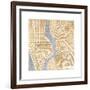 Gilded New York Map-Laura Marshall-Framed Premium Giclee Print